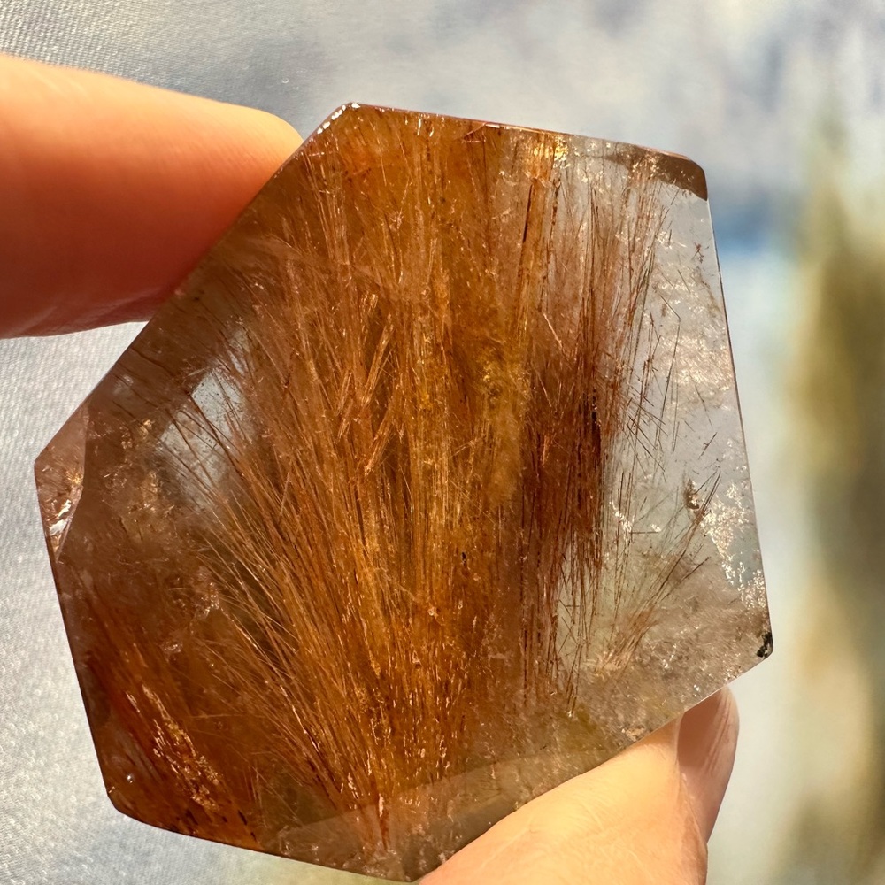 Copper Rutilated Quartz natural gemstone crystal